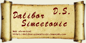 Dalibor Simčetović vizit kartica